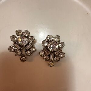 Vintage America Silver Crystal Earrings